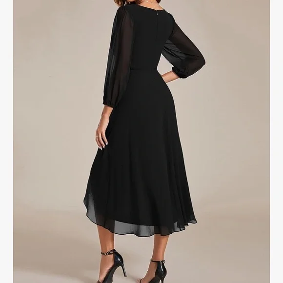 Ever Pretty Black Asymmetrical High-Low Cocktail Dress - Picture 2 of 6